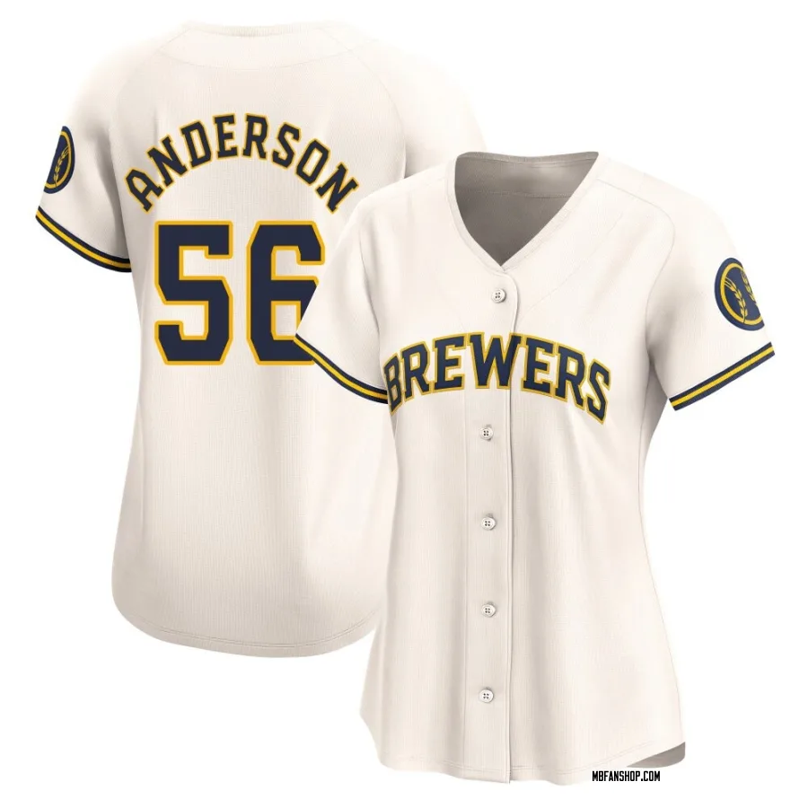Limited Women's Grant Anderson Milwaukee Brewers Home Jersey - Cream