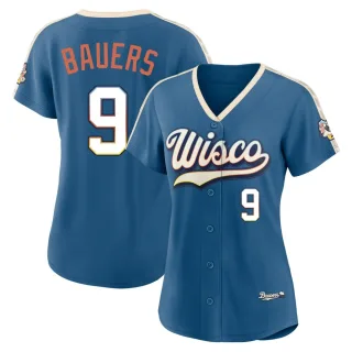 Limited Women's Jake Bauers Milwaukee Brewers Mineral 2026 City Connect Stadium Jersey - Blue