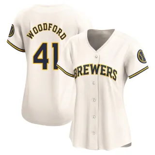Limited Women's Jake Woodford Milwaukee Brewers Home Jersey - Cream