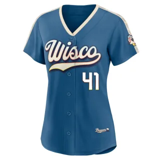 Limited Women's Jake Woodford Milwaukee Brewers Mineral 2026 City Connect Stadium Jersey - Blue