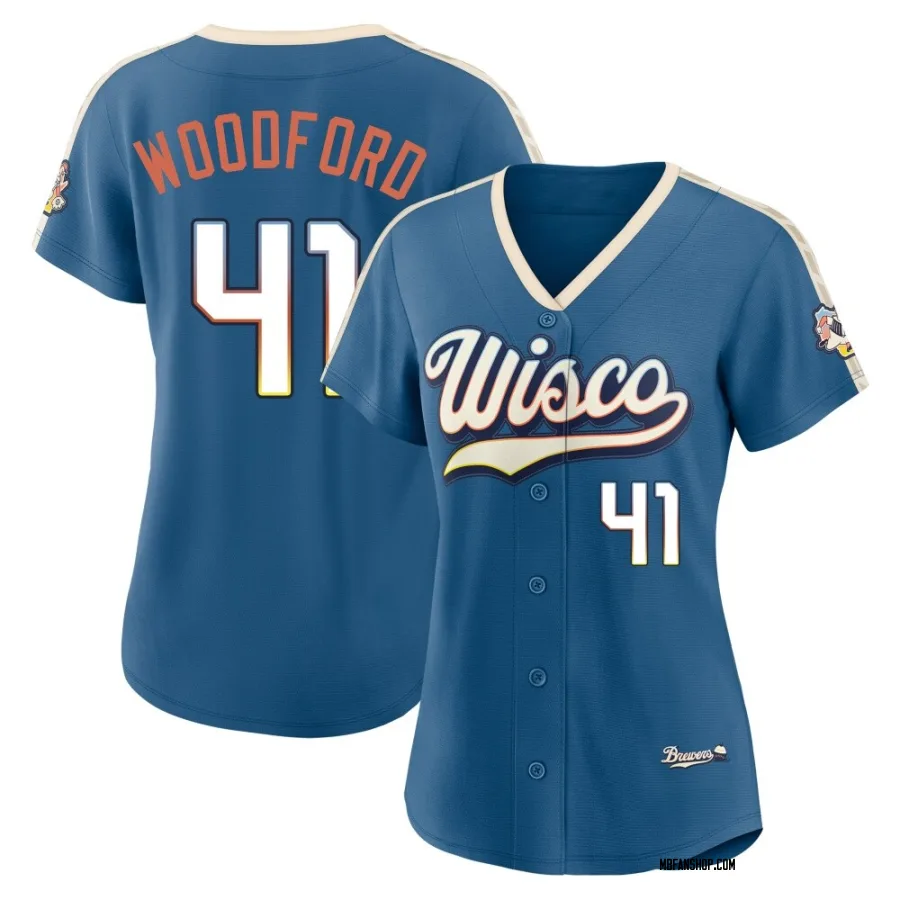 Limited Women's Jake Woodford Milwaukee Brewers Mineral 2026 City Connect Stadium Jersey - Blue
