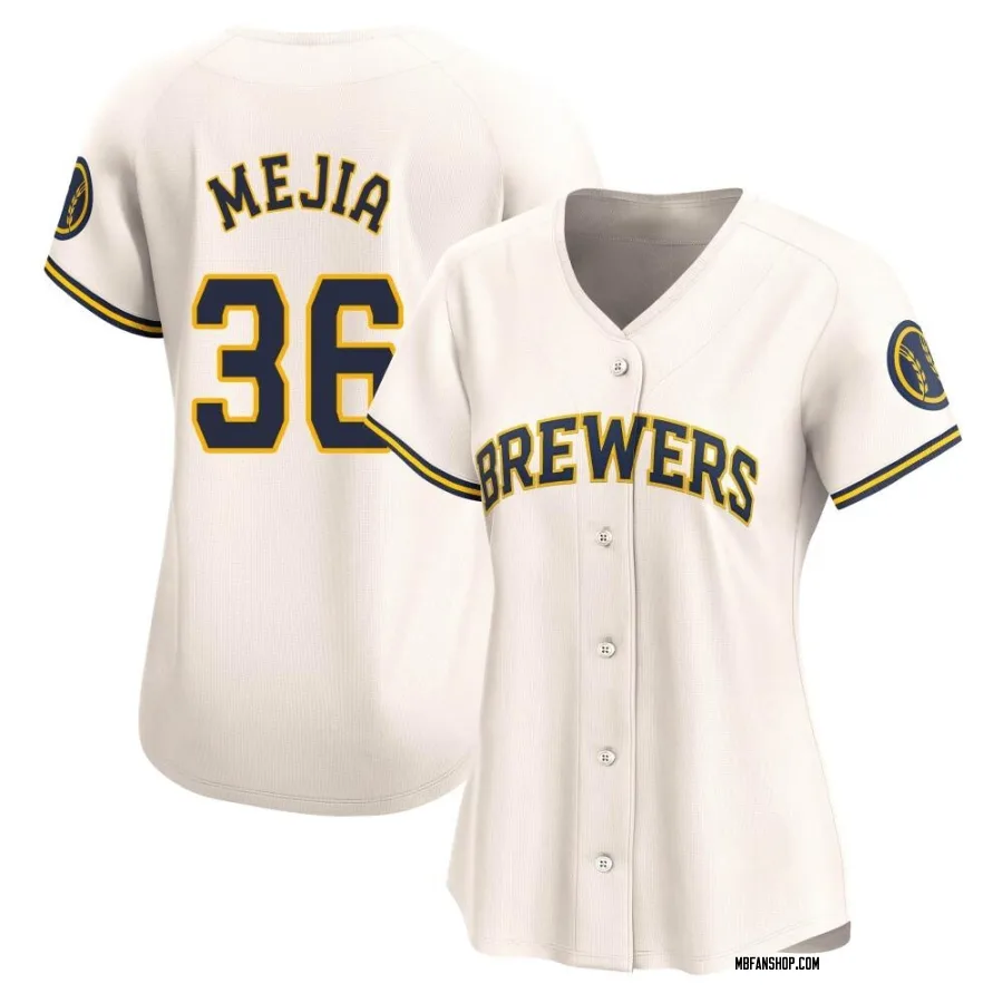 Limited Women's J.C. Mejia Milwaukee Brewers Home Jersey - Cream