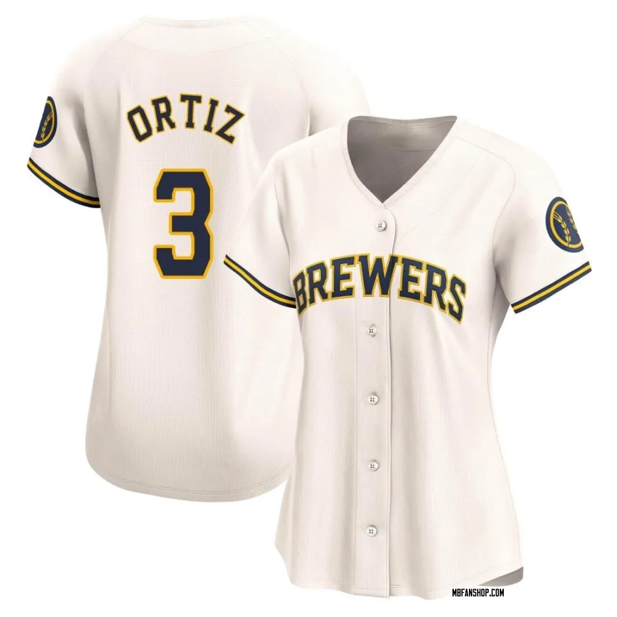 Limited Women's Joey Ortiz Milwaukee Brewers Home Jersey - Cream