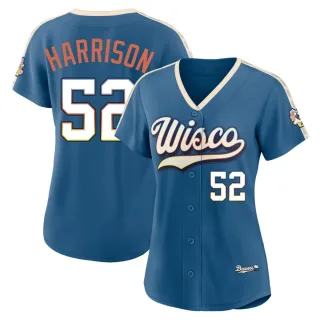 Limited Women's Kyle Harrison Milwaukee Brewers Mineral 2026 City Connect Stadium Jersey - Blue