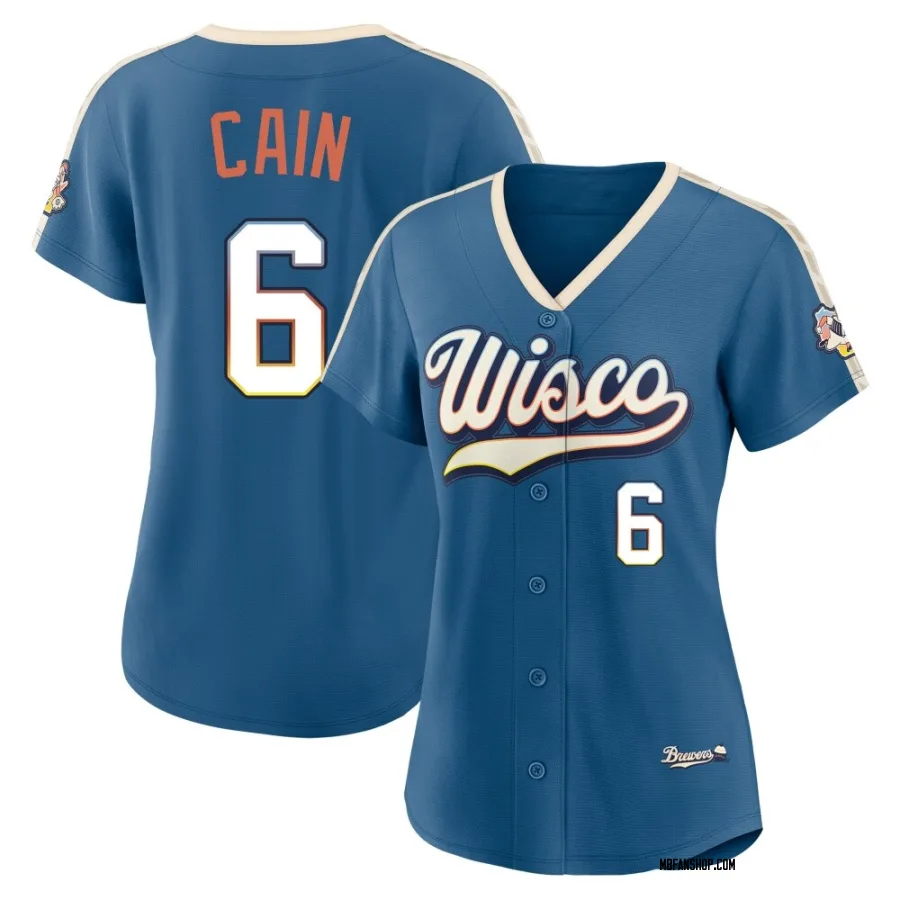 Limited Women's Lorenzo Cain Milwaukee Brewers Mineral 2026 City Connect Stadium Jersey - Blue