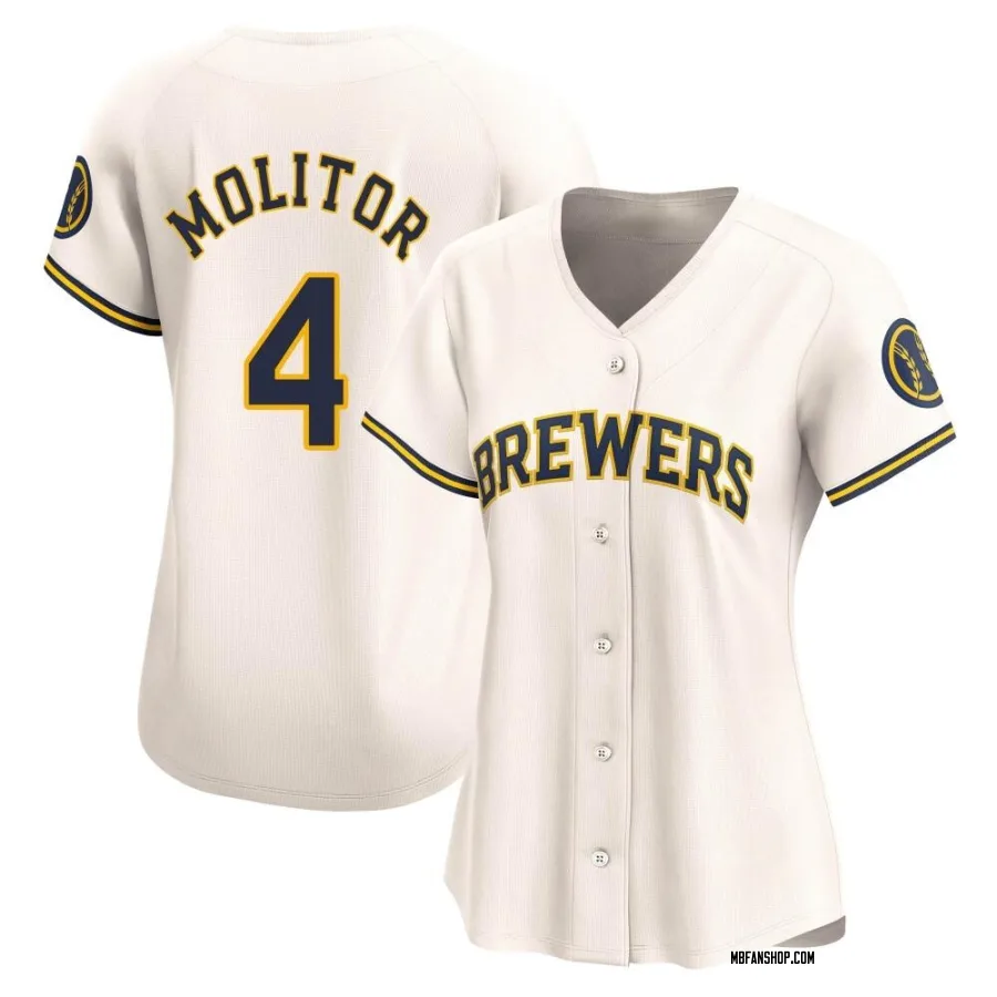 Limited Women's Paul Molitor Milwaukee Brewers Home Jersey - Cream