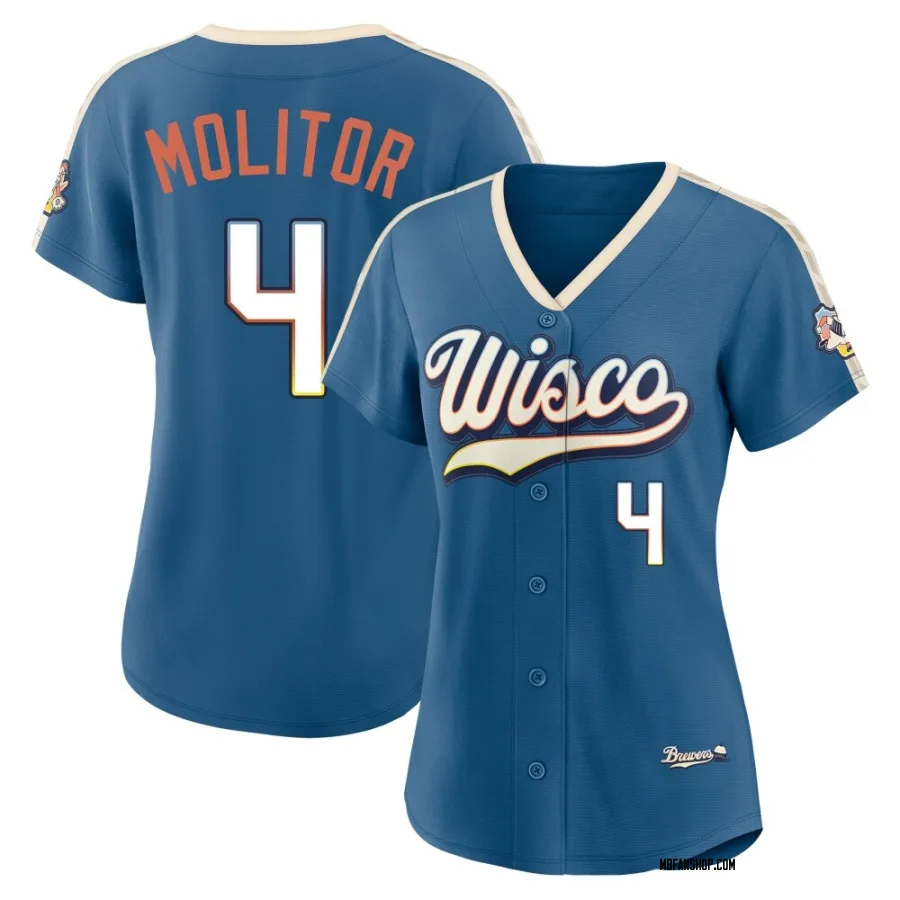 Limited Women's Paul Molitor Milwaukee Brewers Mineral 2026 City Connect Stadium Jersey - Blue