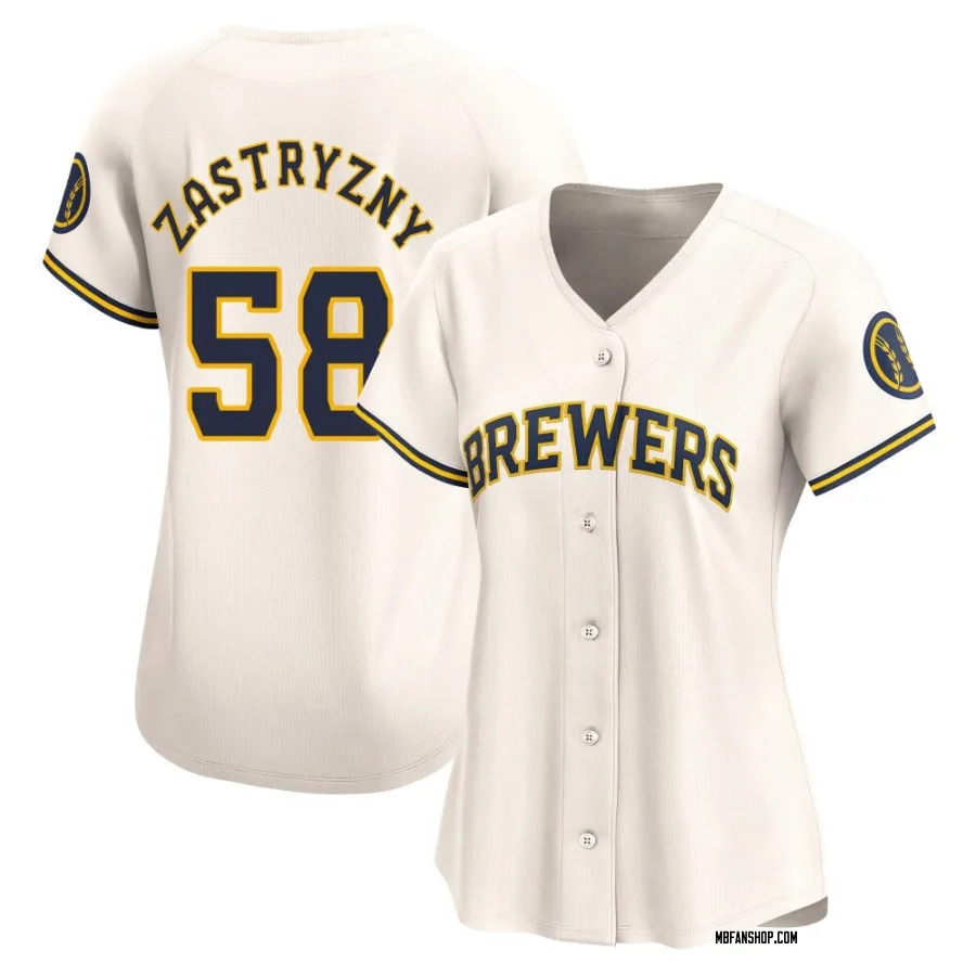 Limited Women's Rob Zastryzny Milwaukee Brewers Home Jersey - Cream