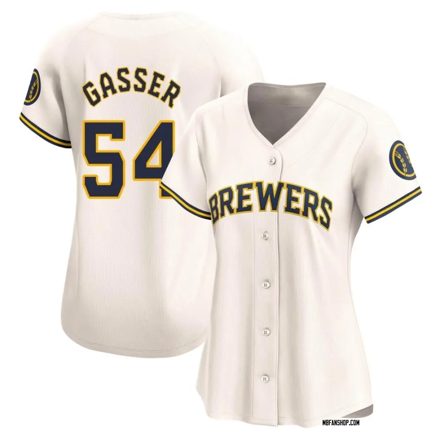 Limited Women's Robert Gasser Milwaukee Brewers Home Jersey - Cream