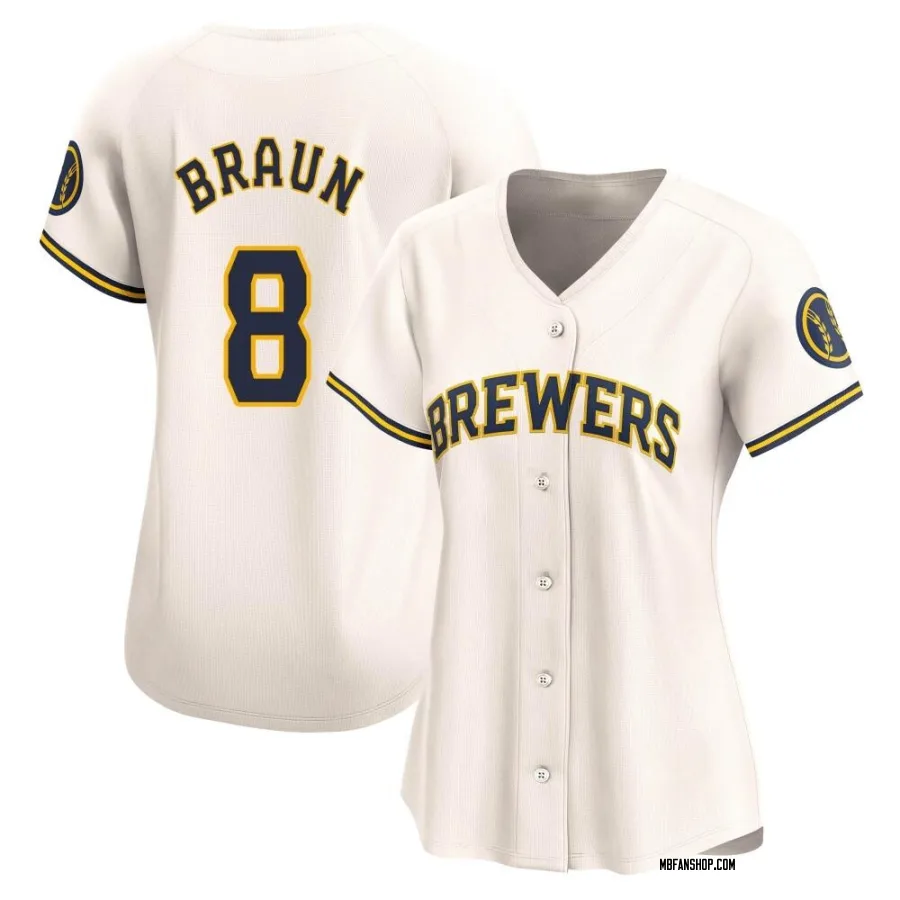 Limited Women's Ryan Braun Milwaukee Brewers Home Jersey - Cream