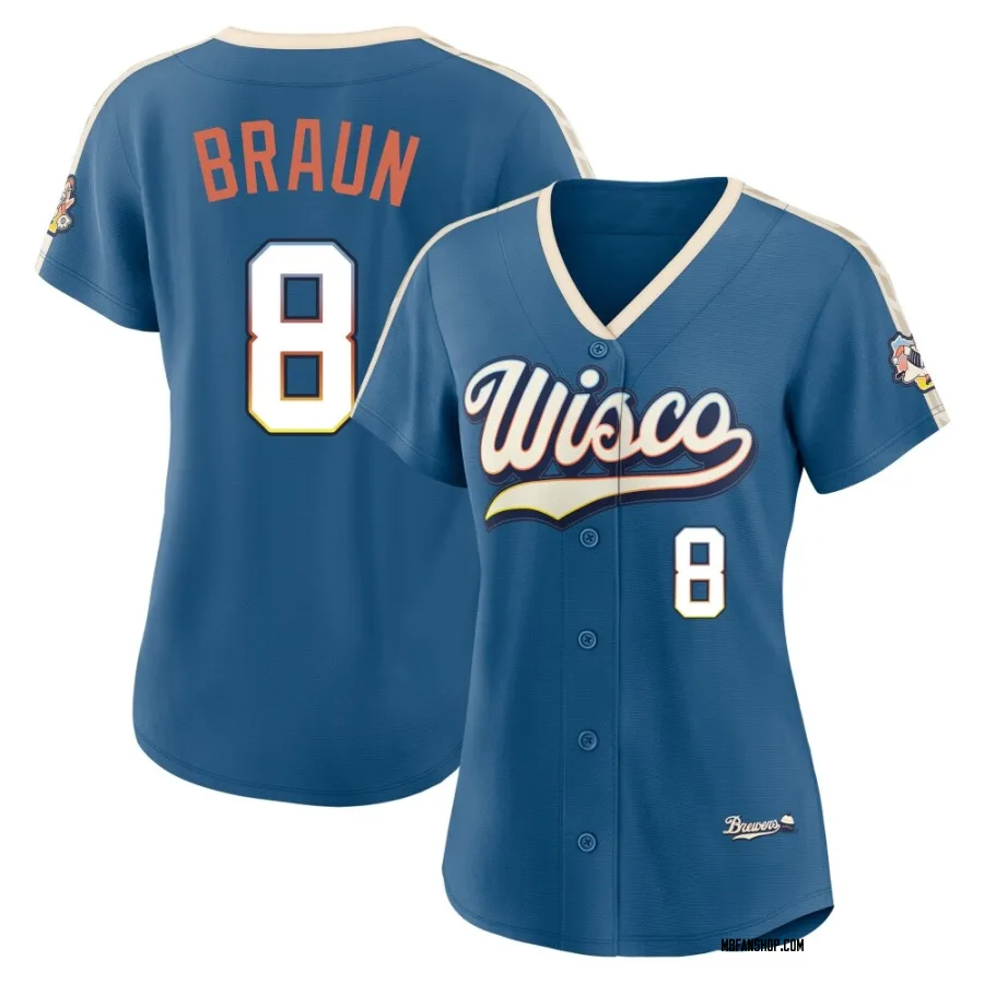 Limited Women's Ryan Braun Milwaukee Brewers Mineral 2026 City Connect Stadium Jersey - Blue
