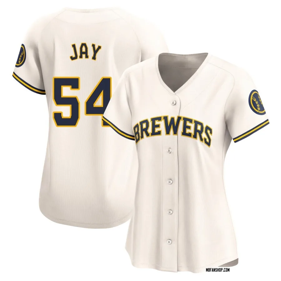 Limited Women's Tyler Jay Milwaukee Brewers Home Jersey - Cream