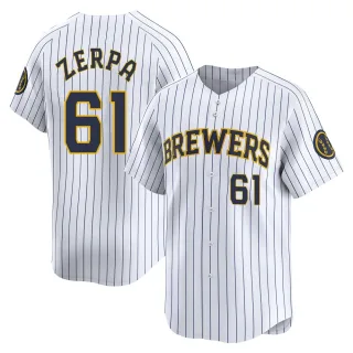 Limited Youth Angel Zerpa Milwaukee Brewers Alternate Jersey - White