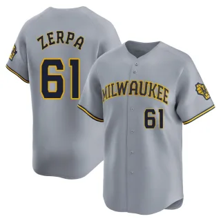 Limited Youth Angel Zerpa Milwaukee Brewers Away Jersey - Gray