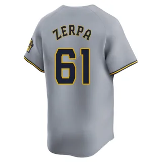 Limited Youth Angel Zerpa Milwaukee Brewers Away Jersey - Gray