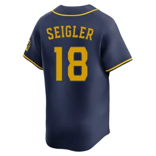 Limited Youth Anthony Seigler Milwaukee Brewers Alternate Jersey - Navy