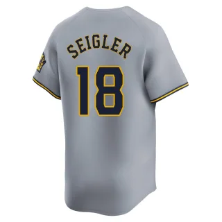 Limited Youth Anthony Seigler Milwaukee Brewers Away Jersey - Gray