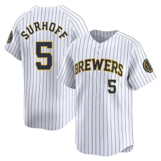 Limited Youth Bj Surhoff Milwaukee Brewers Alternate Jersey - White