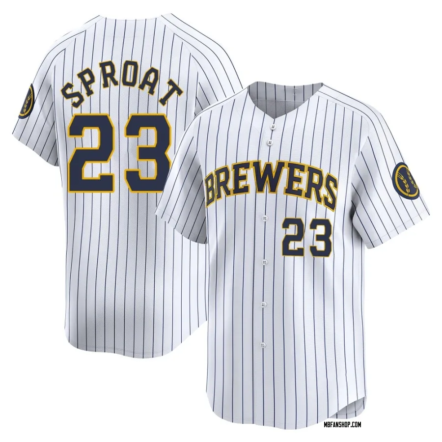 Limited Youth Brandon Sproat Milwaukee Brewers Alternate Jersey - White
