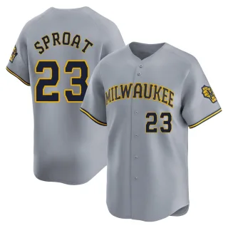Limited Youth Brandon Sproat Milwaukee Brewers Away Jersey - Gray