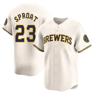 Limited Youth Brandon Sproat Milwaukee Brewers Home Jersey - Cream