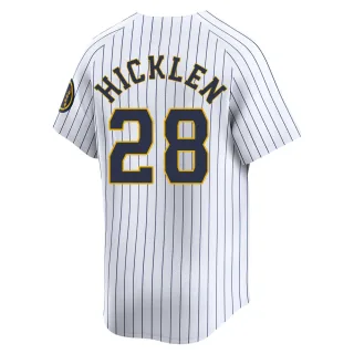 Limited Youth Brewer Hicklen Milwaukee Brewers Alternate Jersey - White