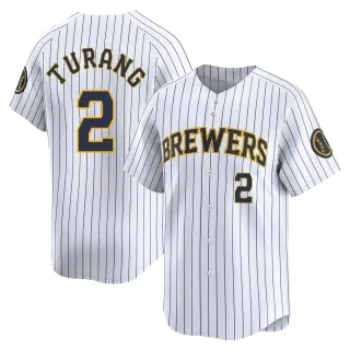 Limited Youth Brice Turang Milwaukee Brewers Alternate Jersey - White