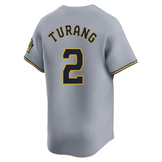 Limited Youth Brice Turang Milwaukee Brewers Away Jersey - Gray