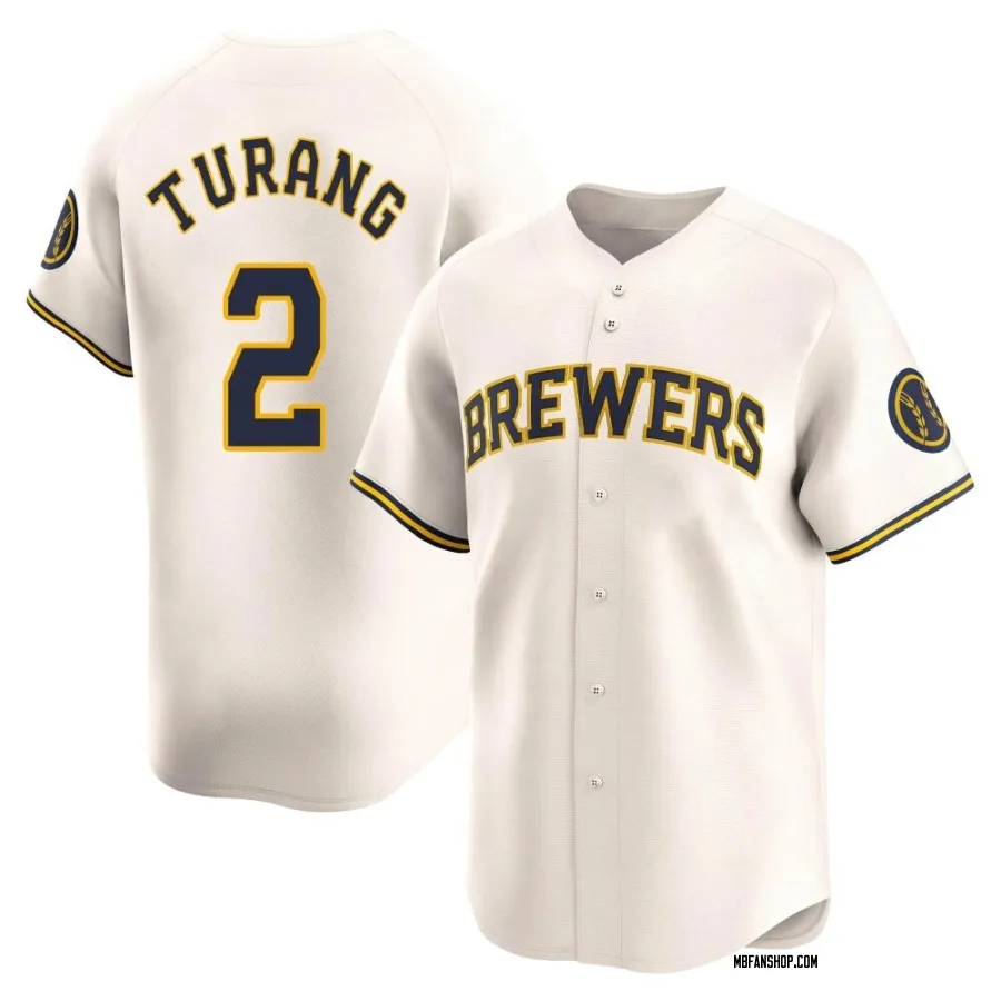 Limited Youth Brice Turang Milwaukee Brewers Home Jersey - Cream