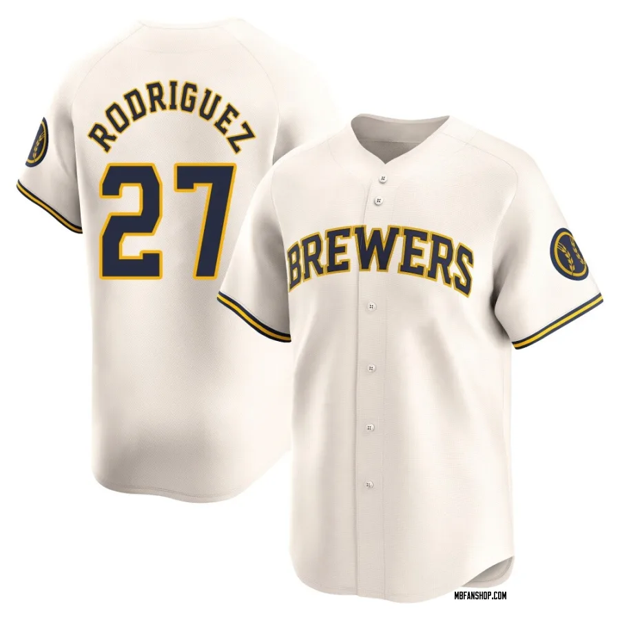Limited Youth Carlos Rodriguez Milwaukee Brewers Home Jersey - Cream