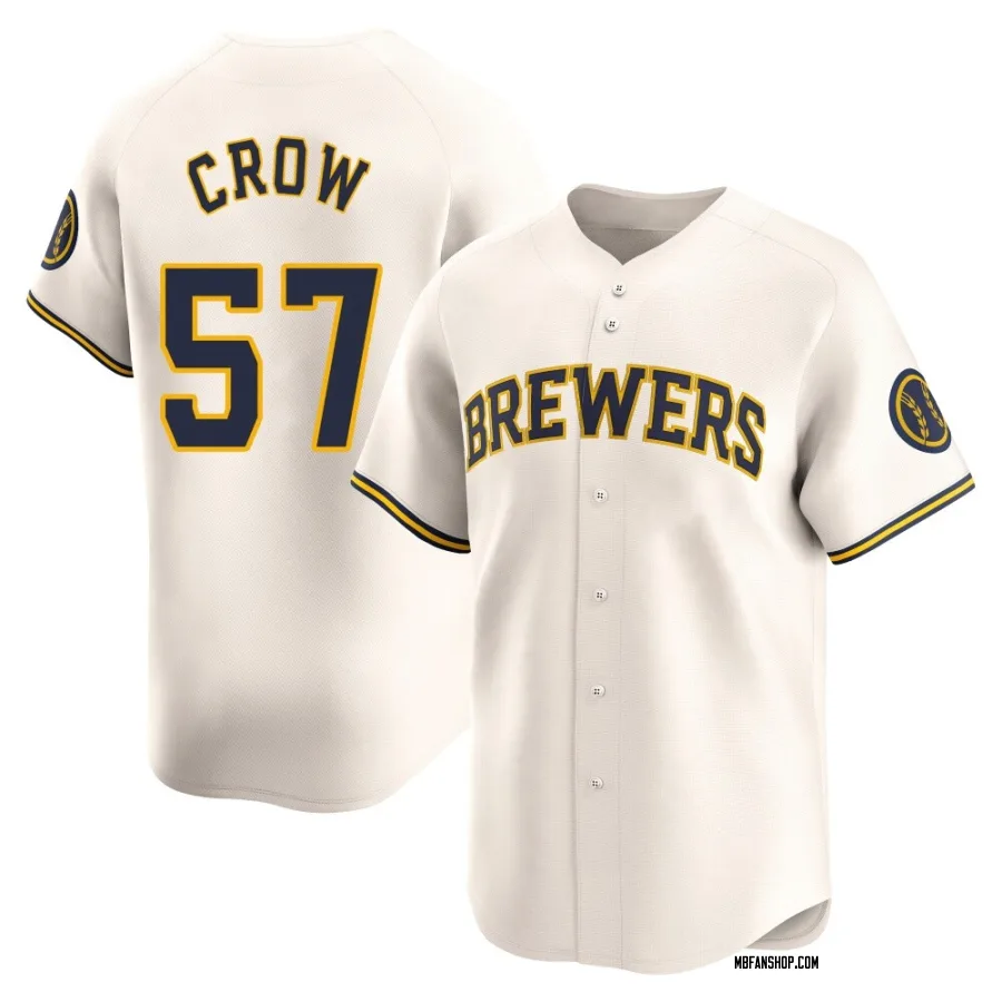 Limited Youth Coleman Crow Milwaukee Brewers Home Jersey - Cream