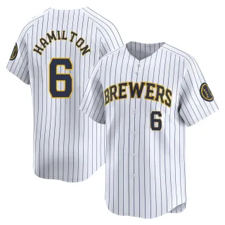 Limited Youth David Hamilton Milwaukee Brewers Alternate Jersey - White