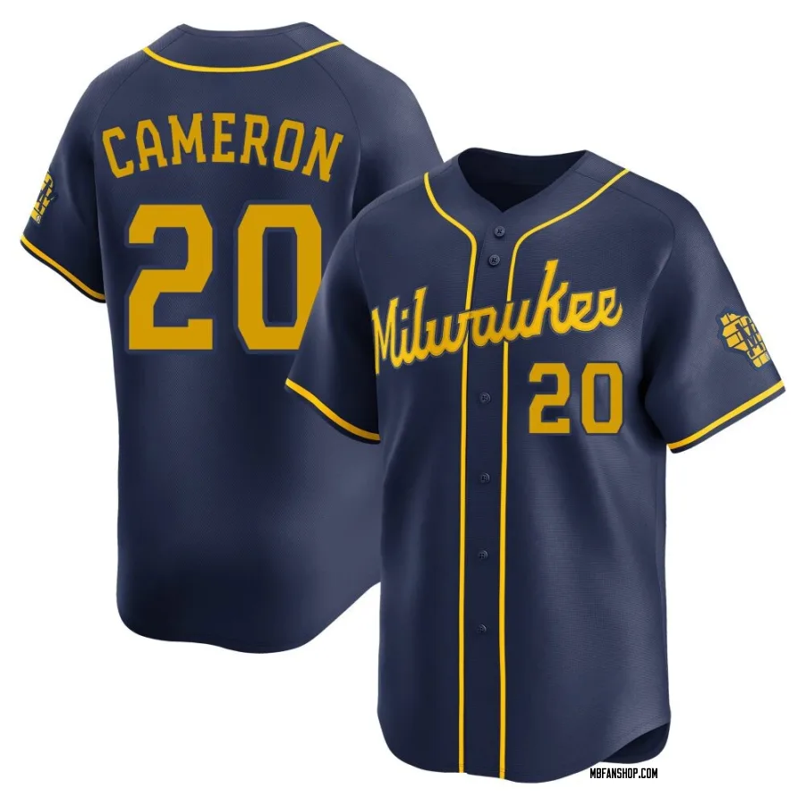 Limited Youth Daz Cameron Milwaukee Brewers Alternate Jersey - Navy