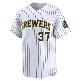 Limited Youth DL Hall Milwaukee Brewers Alternate Jersey - White