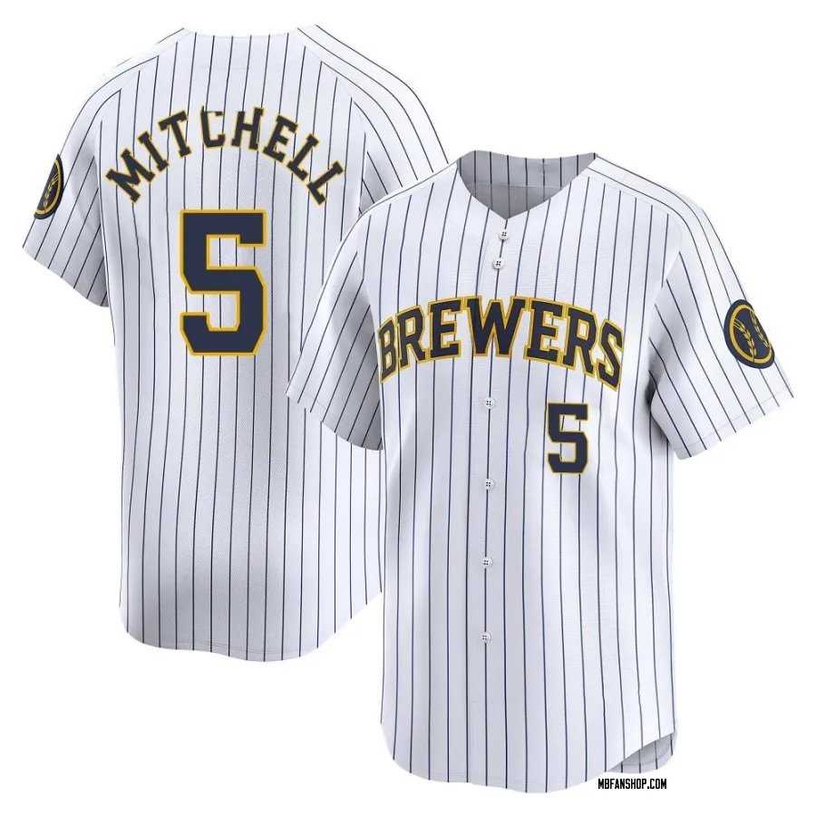 Limited Youth Garrett Mitchell Milwaukee Brewers Alternate Jersey - White