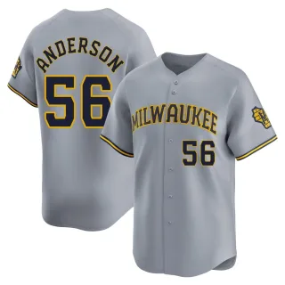 Limited Youth Grant Anderson Milwaukee Brewers Away Jersey - Gray
