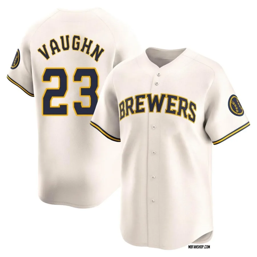Limited Youth Greg Vaughn Milwaukee Brewers Home Jersey - Cream
