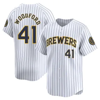 Limited Youth Jake Woodford Milwaukee Brewers Alternate Jersey - White