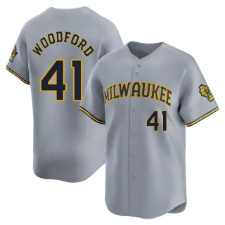 Limited Youth Jake Woodford Milwaukee Brewers Away Jersey - Gray