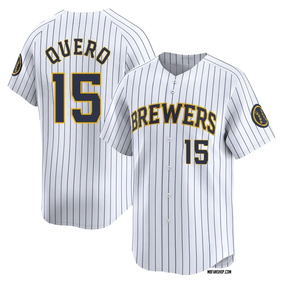 Limited Youth Jeferson Quero Milwaukee Brewers Alternate Jersey - White