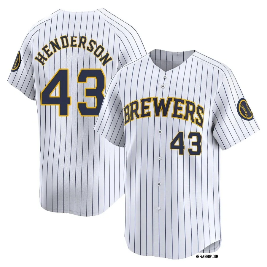 Limited Youth Logan Henderson Milwaukee Brewers Alternate Jersey - White
