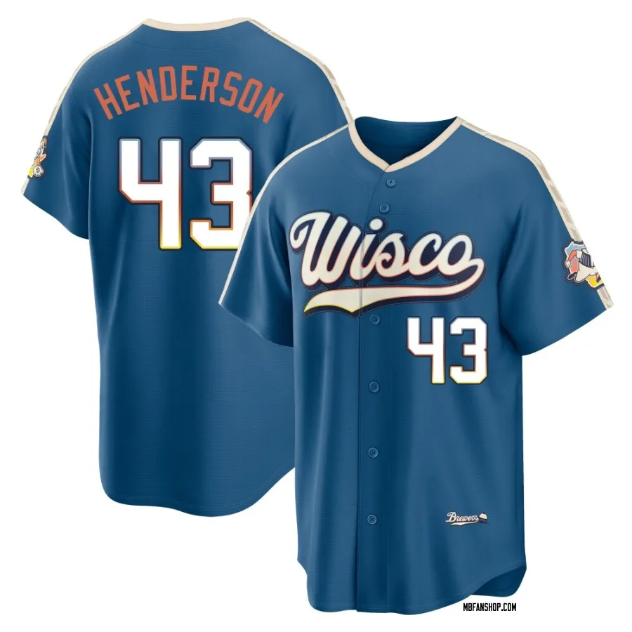 Limited Youth Logan Henderson Milwaukee Brewers Mineral 2026 City Connect Stadium Jersey - Blue
