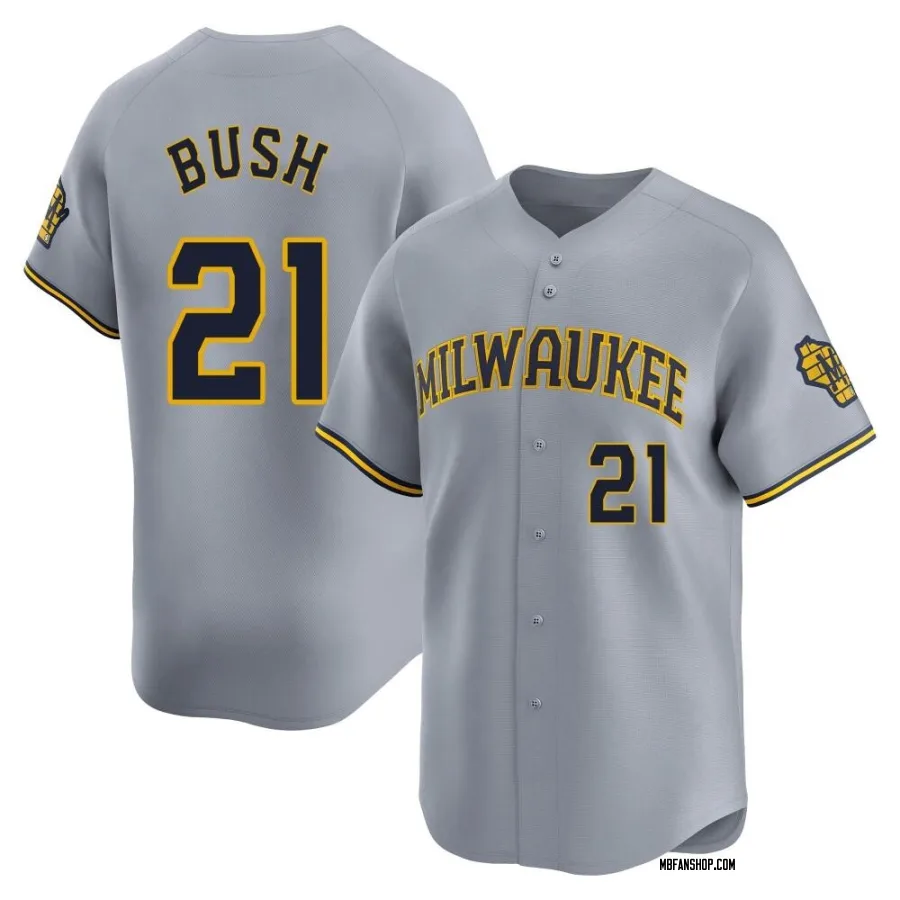 Limited Youth Matt Bush Milwaukee Brewers Away Jersey - Gray