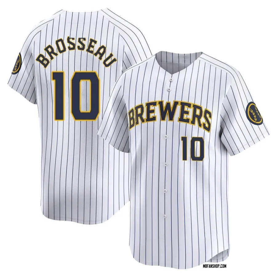 Limited Youth Mike Brosseau Milwaukee Brewers Alternate Jersey - White