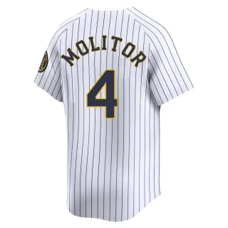 Limited Youth Paul Molitor Milwaukee Brewers Alternate Jersey - White