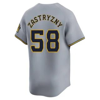 Limited Youth Rob Zastryzny Milwaukee Brewers Away Jersey - Gray