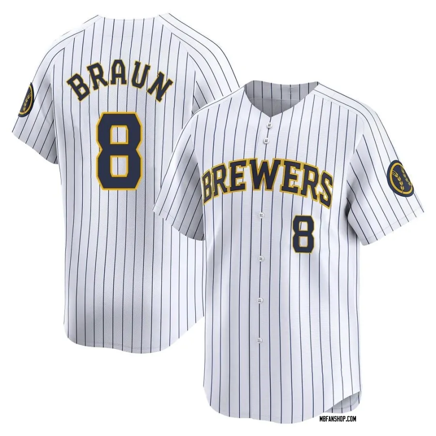 Limited Youth Ryan Braun Milwaukee Brewers Alternate Jersey - White