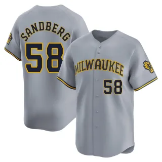 Limited Youth Ryan Sandberg Milwaukee Brewers Away Jersey - Gray