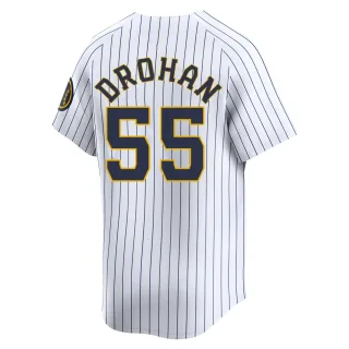Limited Youth Shane Drohan Milwaukee Brewers Alternate Jersey - White