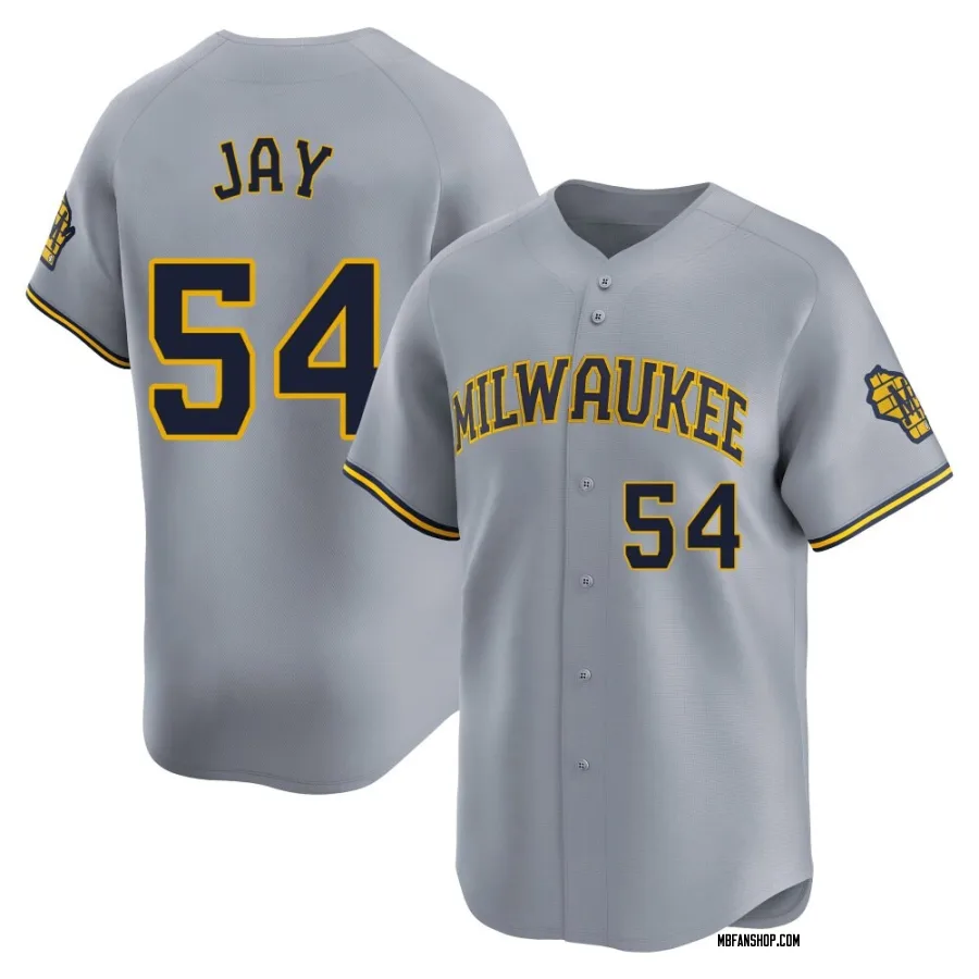 Limited Youth Tyler Jay Milwaukee Brewers Away Jersey - Gray